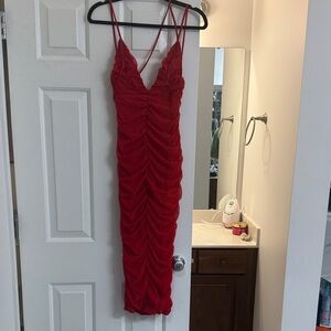 Revlon Striking Red Midi Dress
